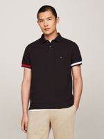 polo-negro-de-corte-slim-con-logo-hilfiger