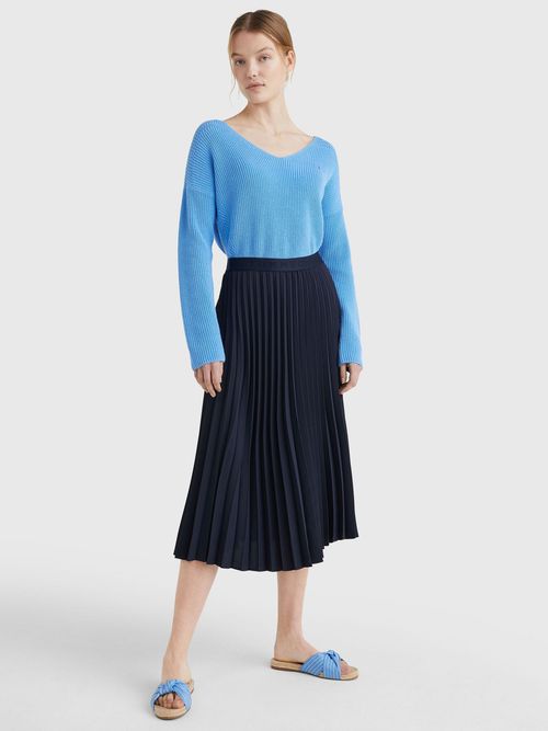 falda-azul-midi-plisada-para-mujer