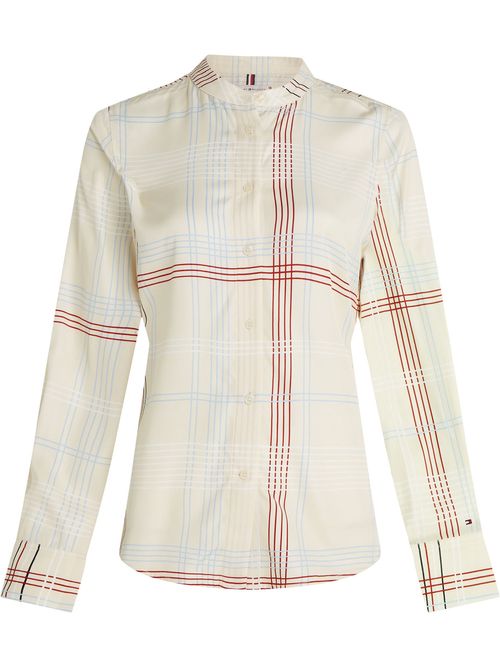 camisa-beige-de-rayas-de-corte-regular-para-mujer