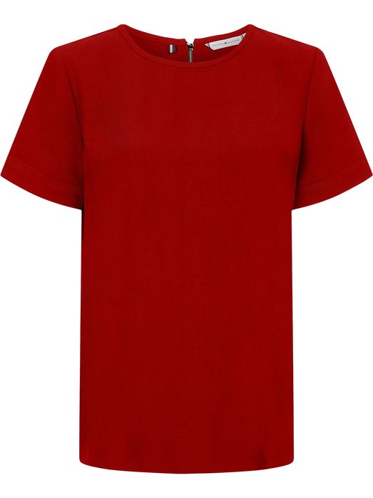 Camisa roja manga corta deals