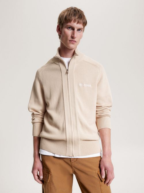 cardigan-beige-de-cuello-alto-con-monotipo-hilfiger-para-hombre