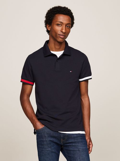 polo-azul-de-corte-slim-con-logo-hilfiger