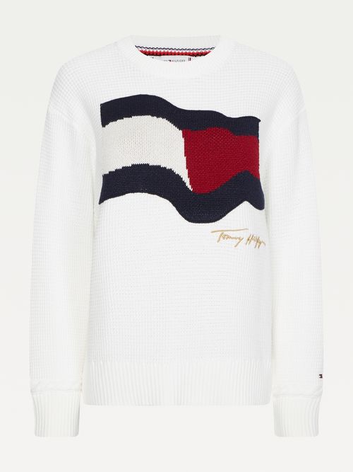 Sueter tommy hilfiger blanco Clearance
