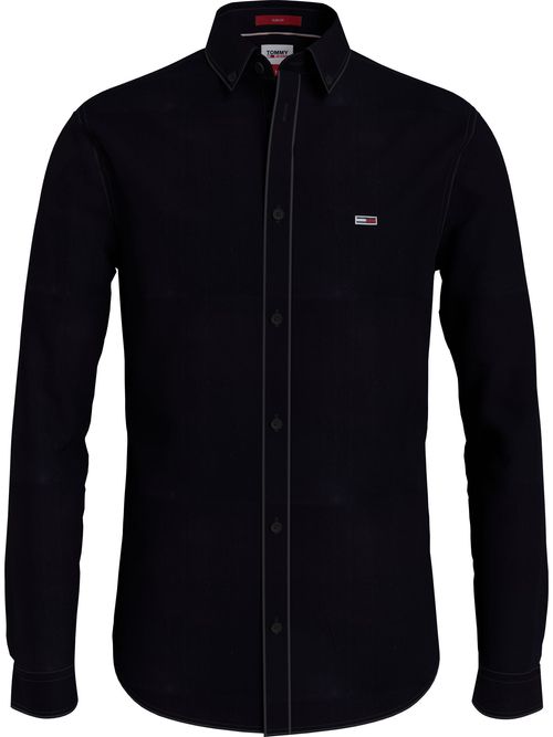 TOMMY HILFIGER Camisa Stretch Oxford Color Gris Talla 2XL
