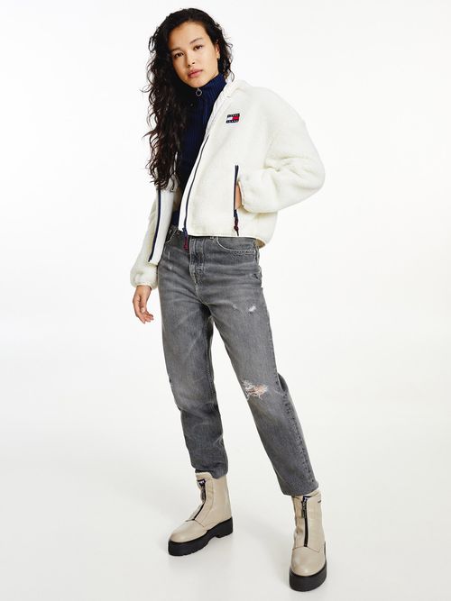 Chaqueta de peluche con capucha y parche - tommycolombia| Tommy Hilfiger CO  - Tienda en LÃnea