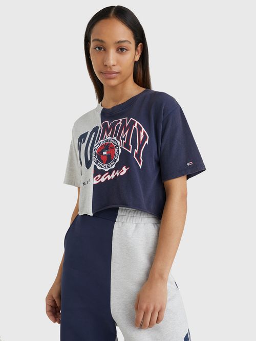 Camiseta-cropped-con-logo-dividido---Tommy-Jeans