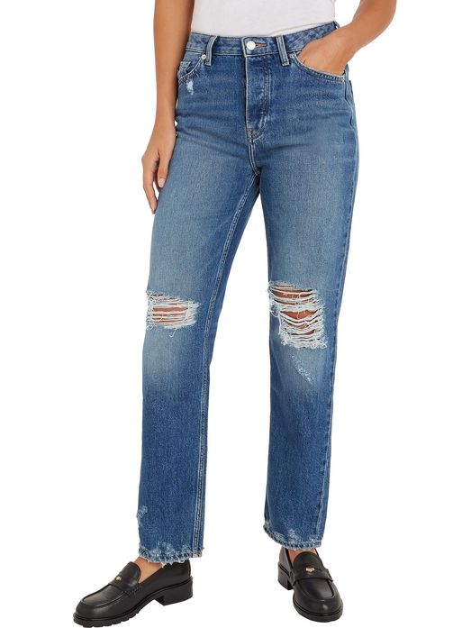  Nuevos jeans de cintura alta para mujer rasgados