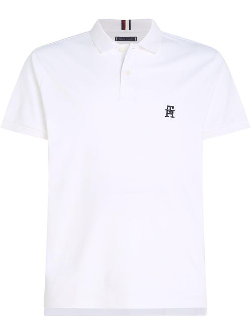 polo-blanco-de-interlock-con-monograma-th-bordado