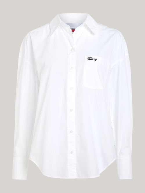 Camisa blanca mujer tommy hilfiger on sale