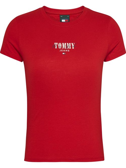 camiseta-roja-slim-essential-con-logo