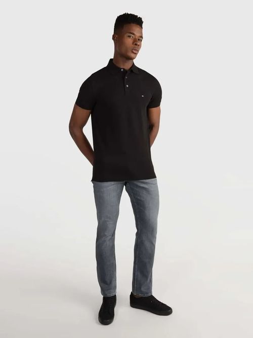 polo-1985-collection-de-pique-y-corte-slim-hombre-negro-tommy-hilfiger