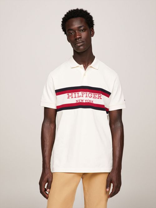 Polo blanco tommy hilfiger hombre sale