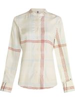 camisa-beige-de-rayas-de-corte-regular-para-mujer