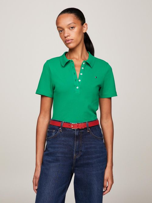 polo-verde-1985-collection-de-corte-slim-con-logo