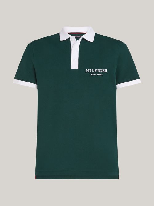 polo-verde-regular-con-logo-del-monotipo-hilfiger