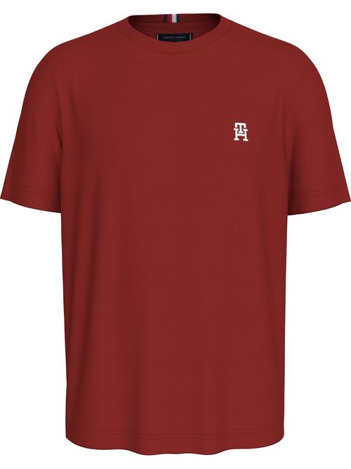 camiseta-roja-de-cuello-redondo-con-monograma-th