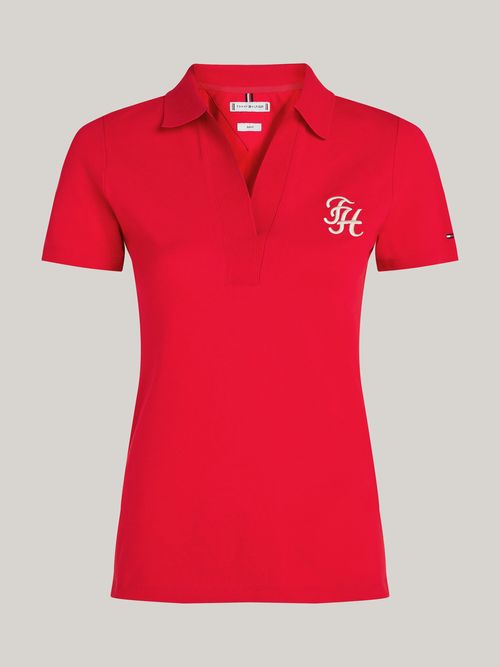 polo-rojo-de-corte-slim-con-logo-th-script