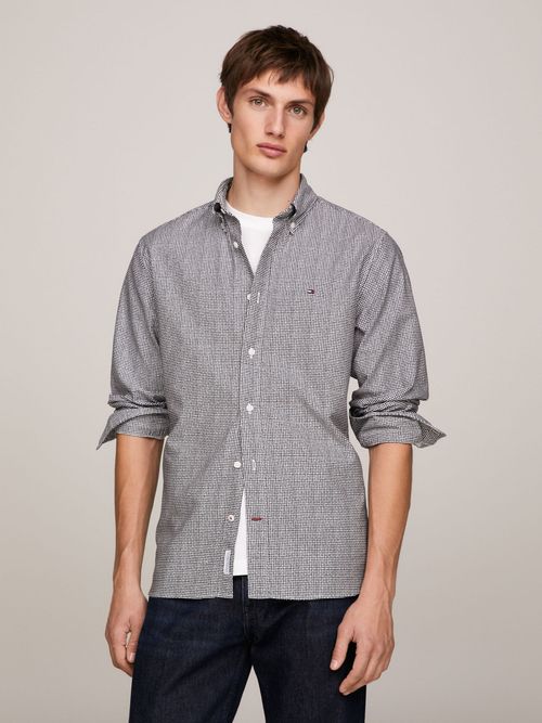 camisa-oxford-regular-con-estampado-de-canasta