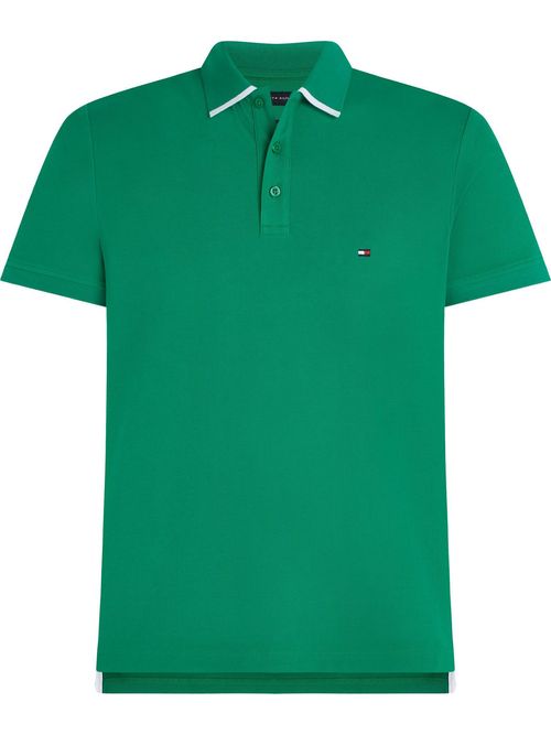 polo-verde-ribeteado-con-monotipo-hilfiger